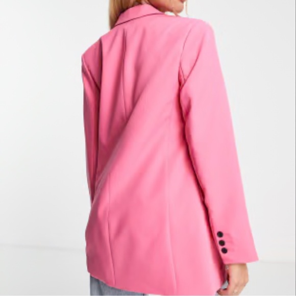 Stradivarius Hot Pink Oversized Dad Blazer - Picture 3 of 11